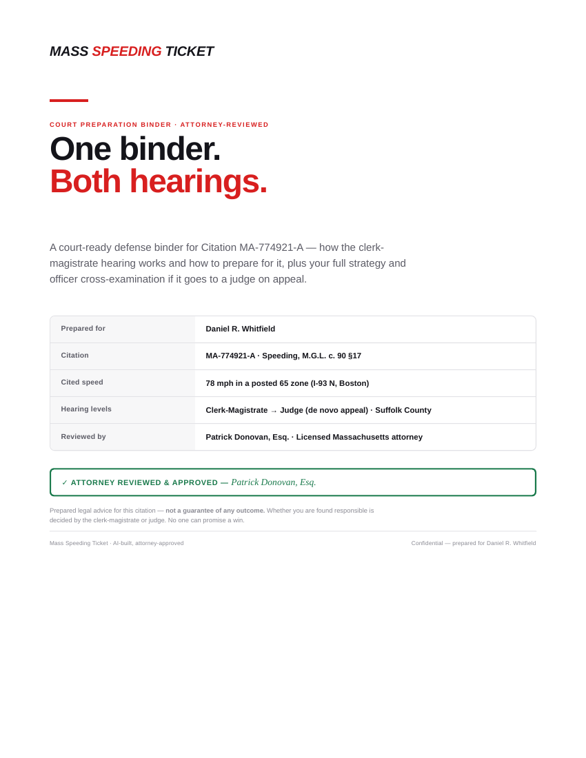 Binder cover — one binder, both hearings